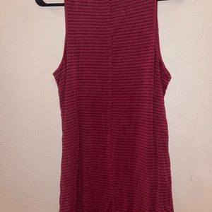 Red with black stripe tunic top